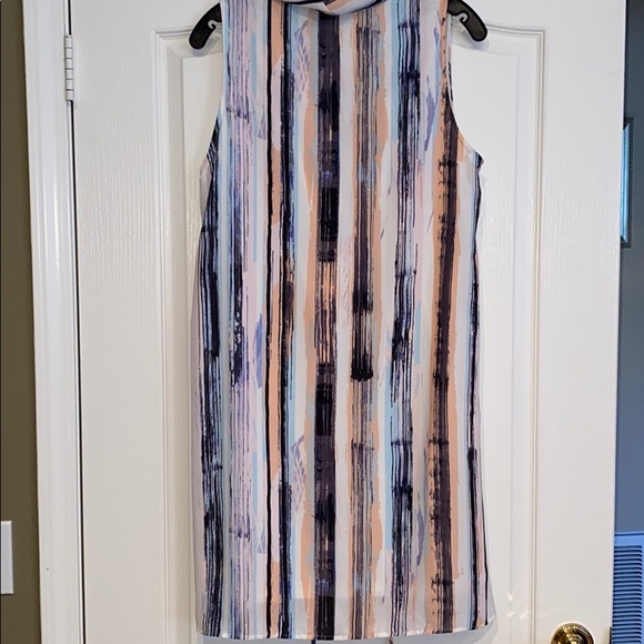 Bar III Sleeveless Blue Pink Striped Dress XL - Picture 6 of 8